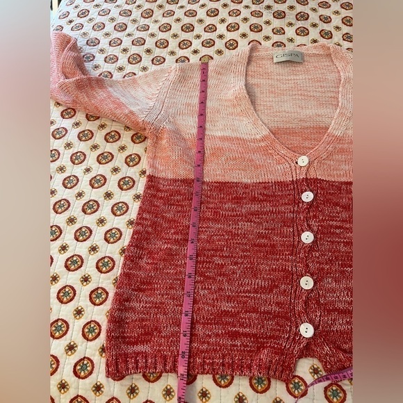 Gispa Italian Knit Pink Ombré Cardigan Tank Set Size L - Picture 10 of 12